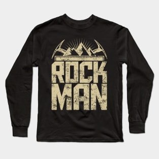 ROCKMAN climbing mountain T shirt ROCK MAN Long Sleeve T-Shirt